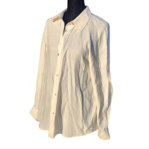 FRAME Cream Silk Blouse • Long Sleeve • Size S • Elegant & Versatile